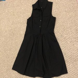 THEORY Button down black dress pockets pleated